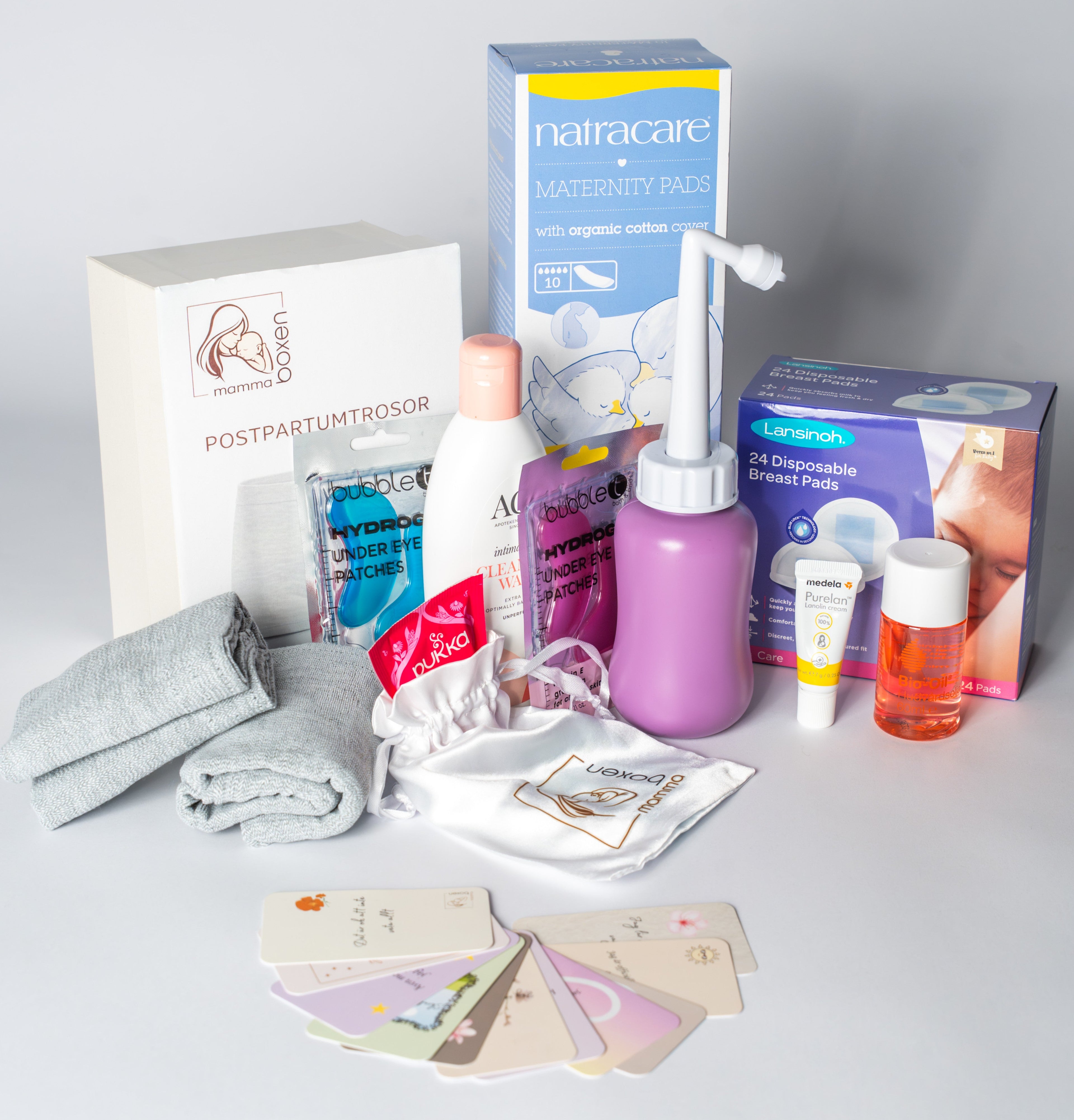 Mammaboxen Comfort – fylld presentbox för mamma efter förlossning